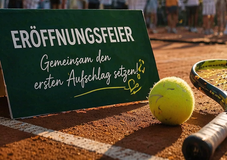 Home eröffnungsfeier auf dem tennisplatz